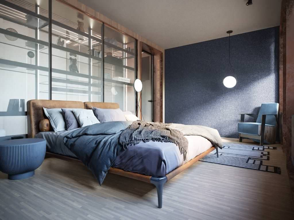 Интерьер квартиры ЖК Pushkin Apartments & Loft спальня