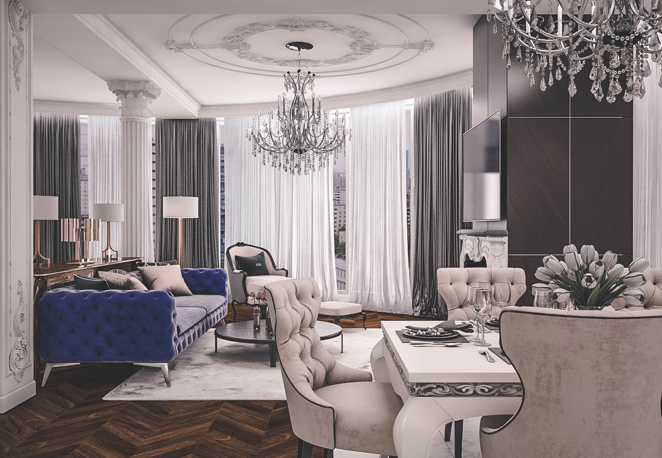 Интерьер квартиры в ЖК "Ладья" г. Самара 220м2