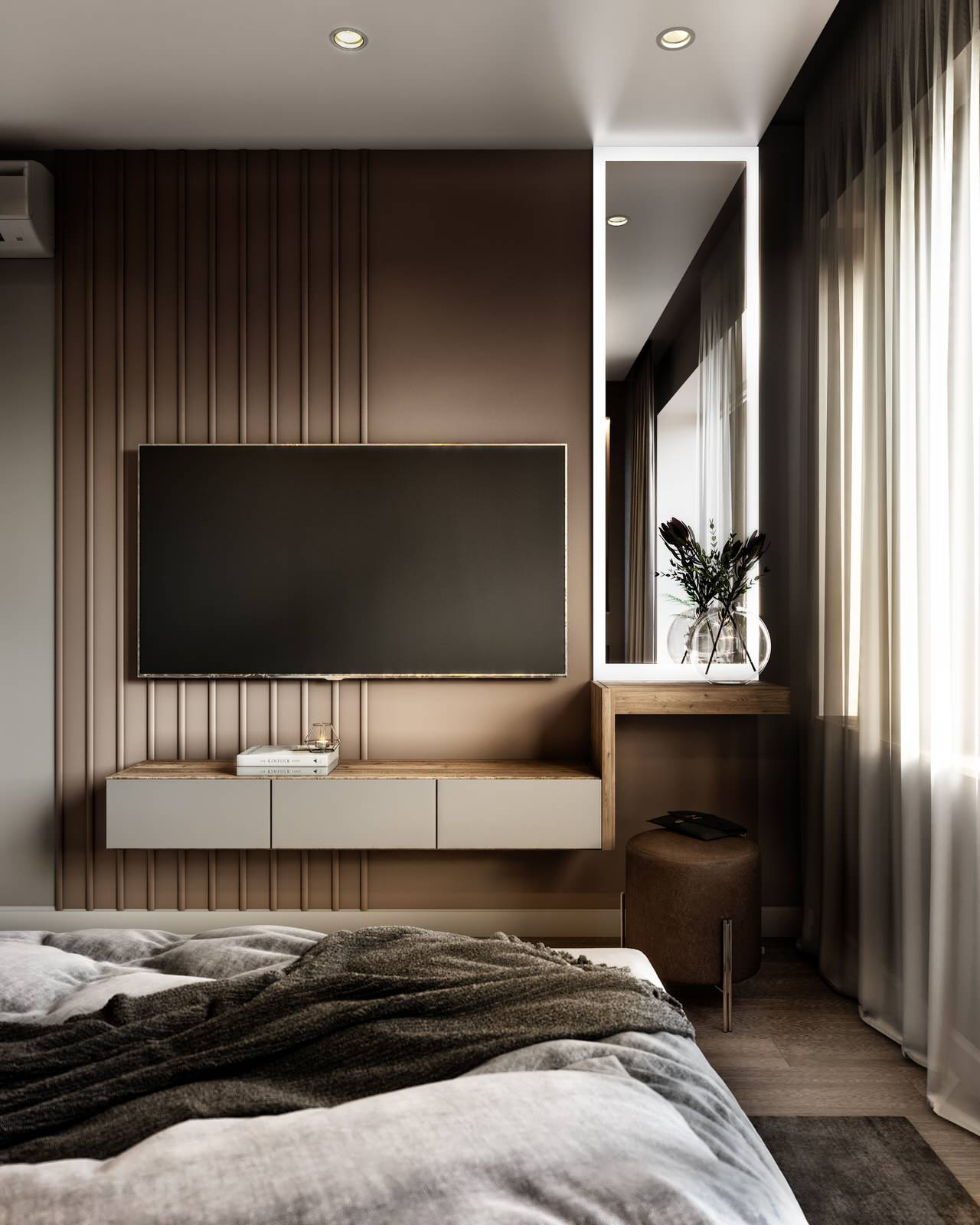 Gray color in the interior of an apartment of 60 m² in St. Petersburg