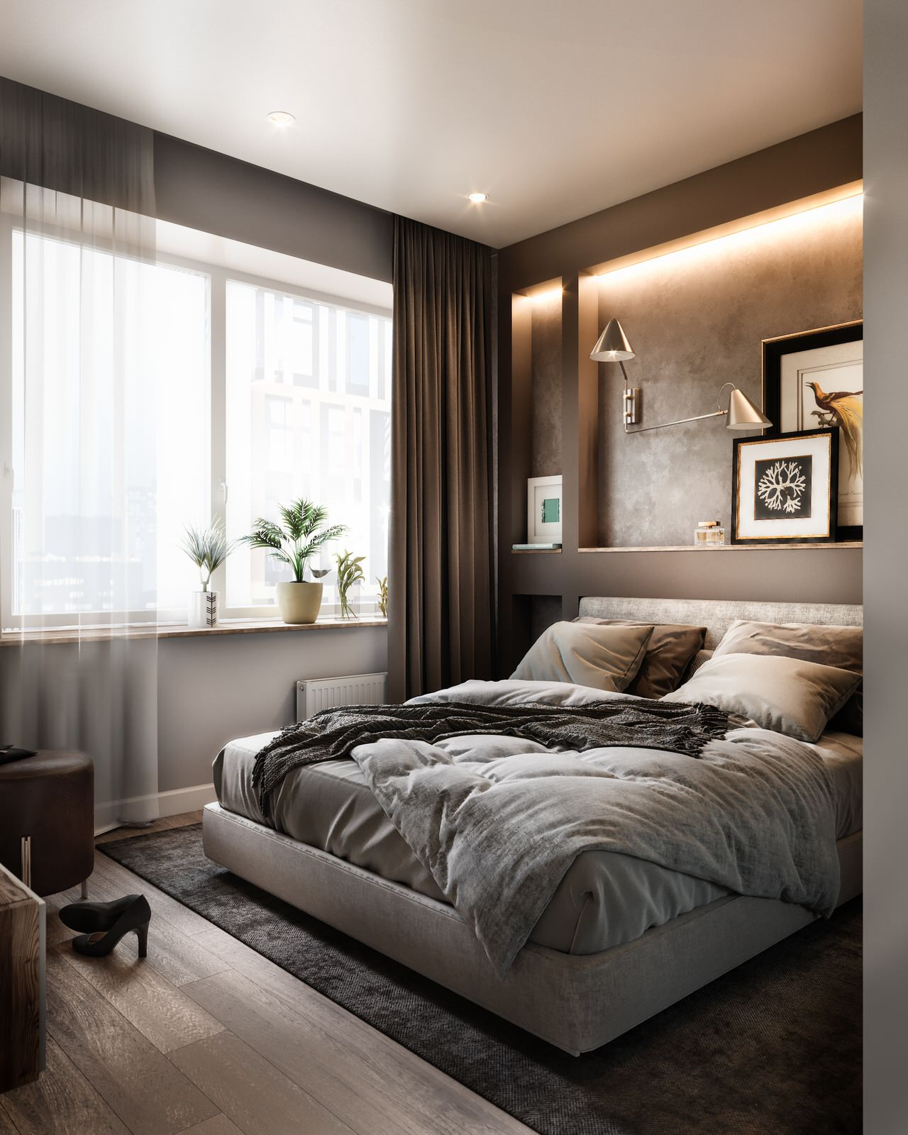 Gray color in the interior of an apartment of 60 m² in St. Petersburg