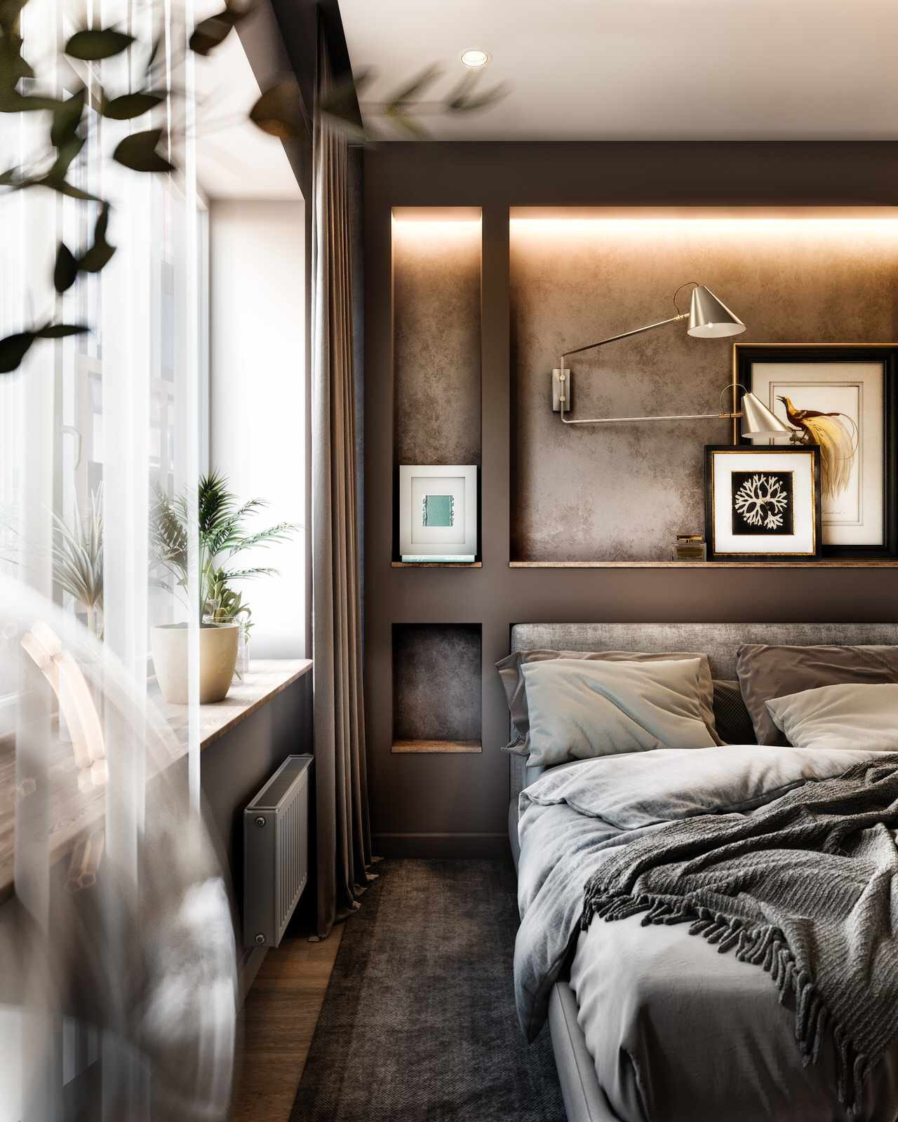 Gray color in the interior of an apartment of 60 m² in St. Petersburg