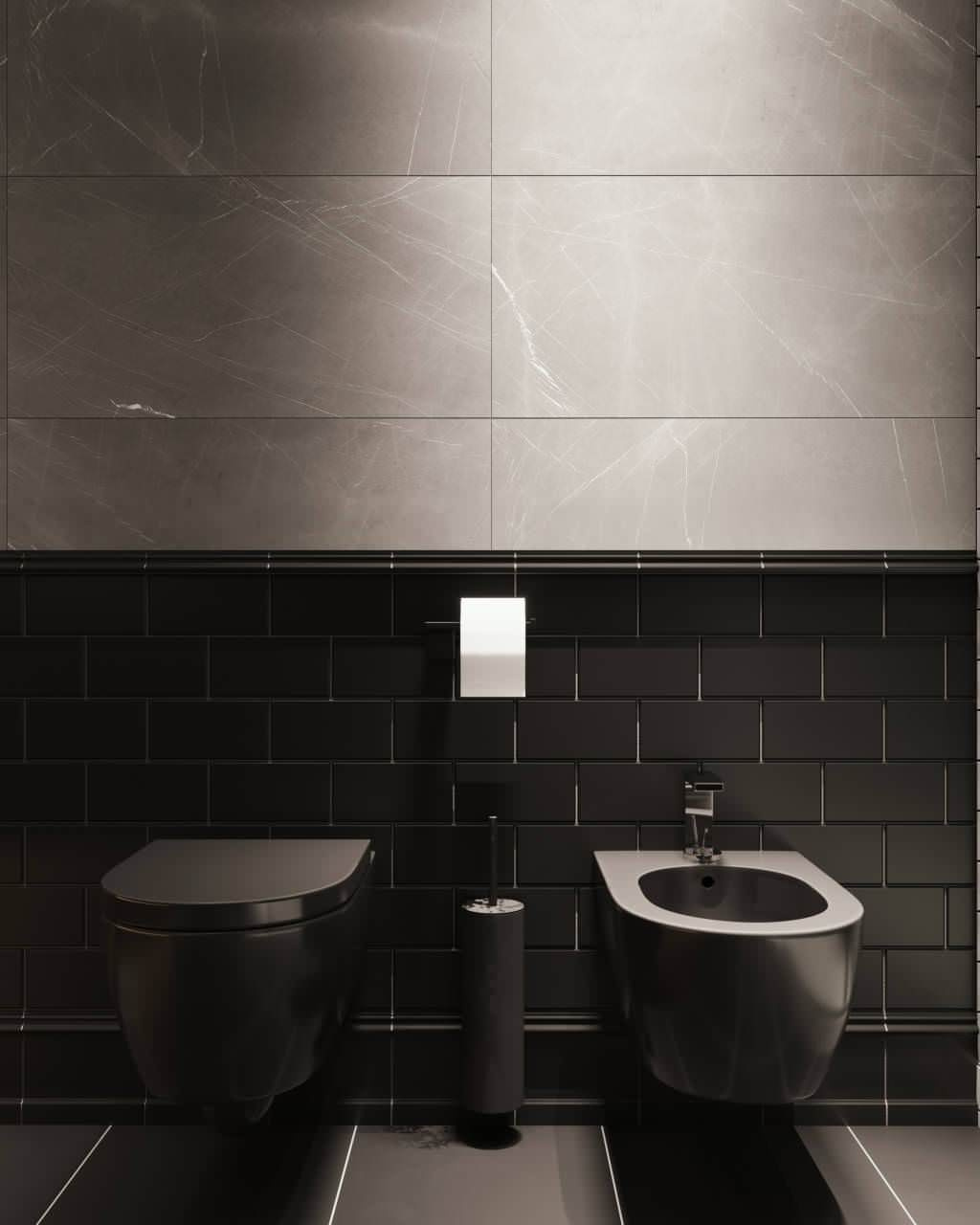 Black interior for a bachelor in St. Petersburg, 75m2