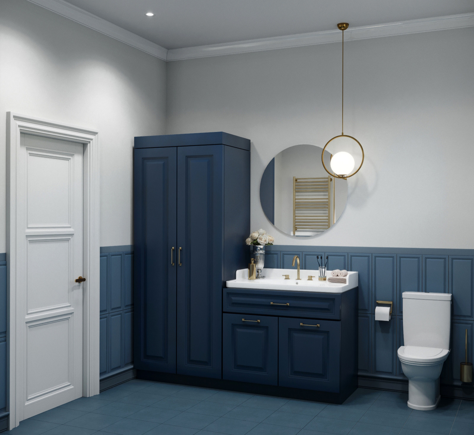 Classic blue house