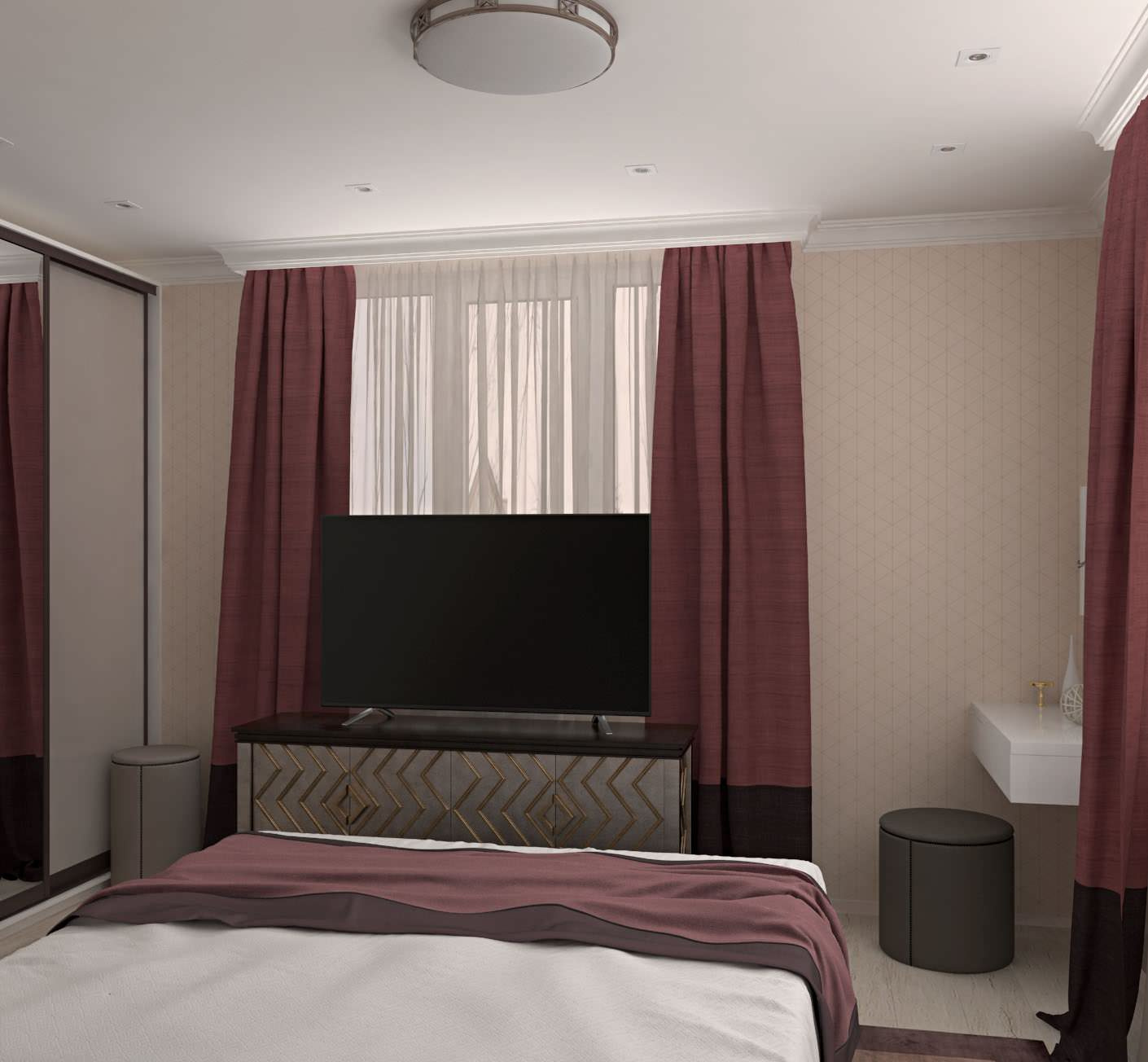 Квартира 40 м2 с элементами классики