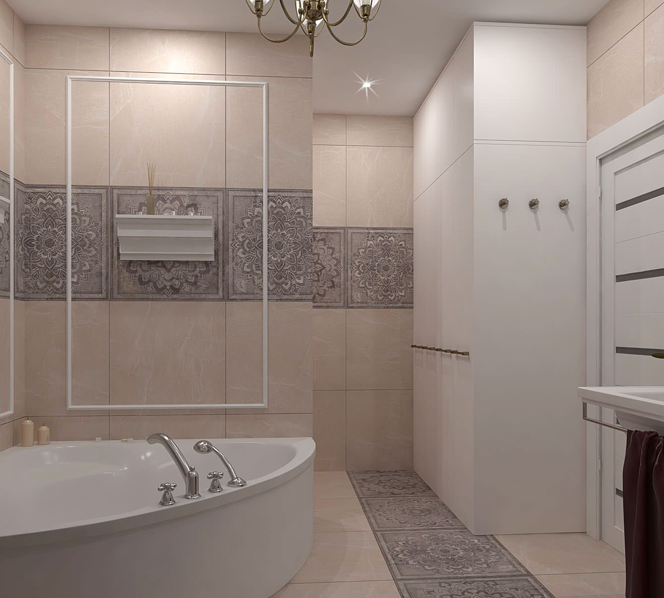 Квартира 40 м2 с элементами классики