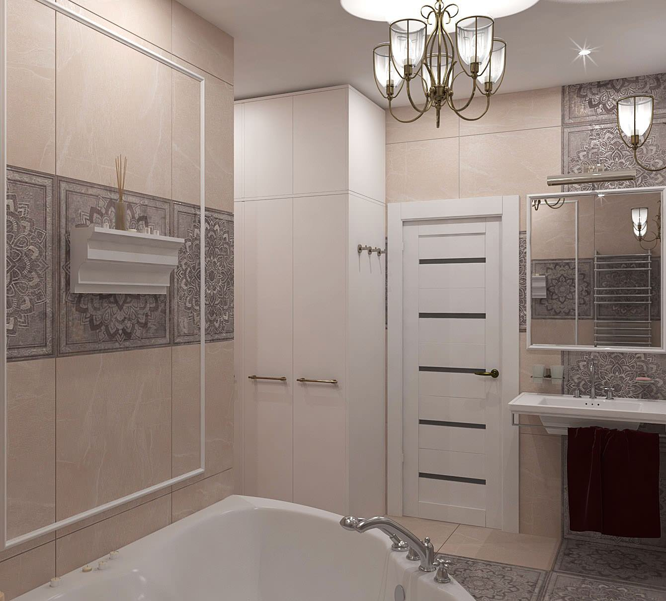 Квартира 40 м2 с элементами классики