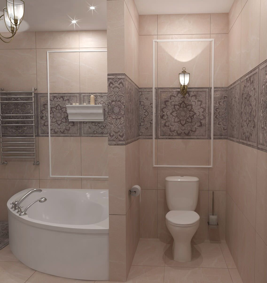 Квартира 40 м2 с элементами классики