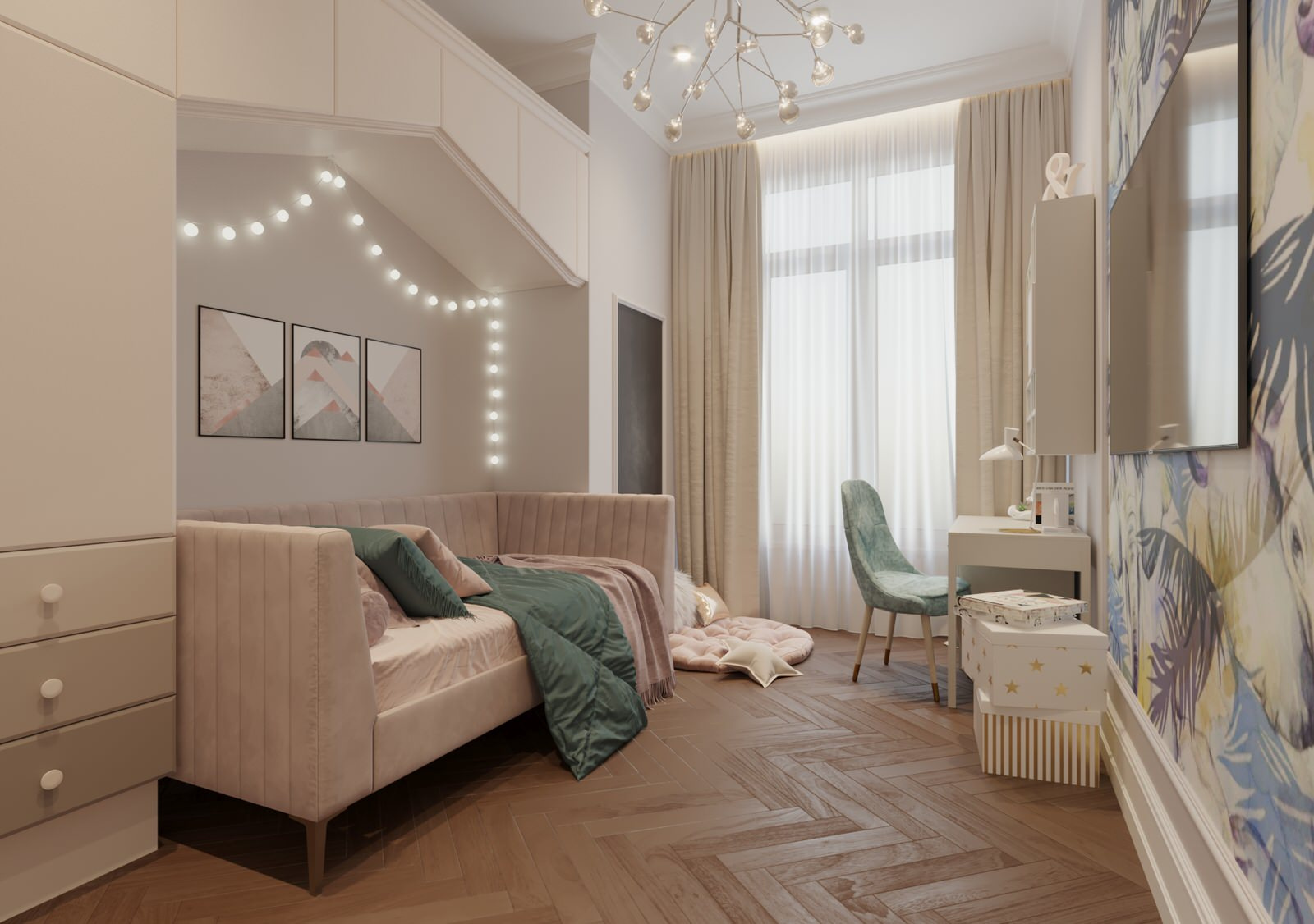 Антиквариат в современном интерьере 80 м2., проект 2020г.