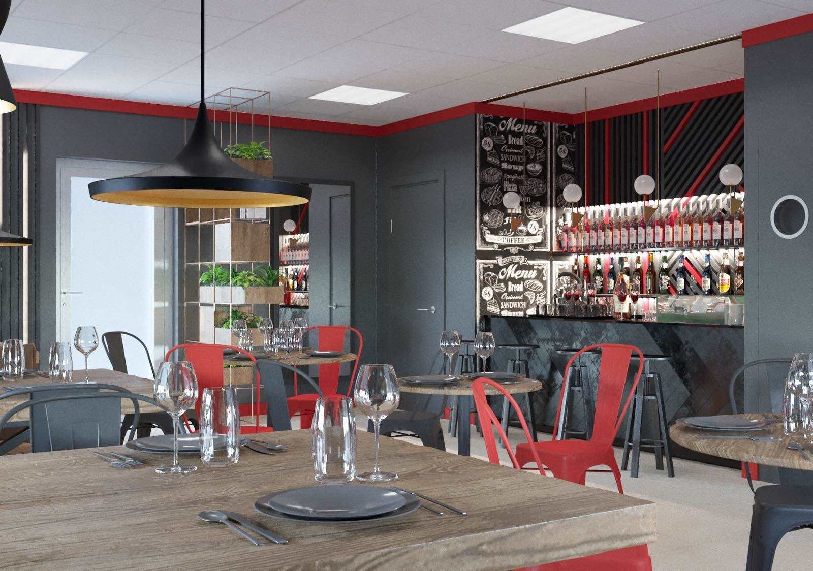 Дизайн интерьера cafe "SushiGo" 50м2., проект 2020г.