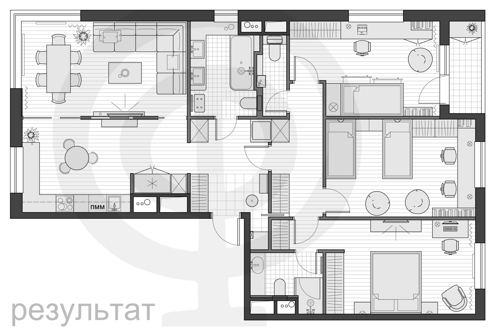 Обложка проекта: КВАРТИРА 116.2м²
