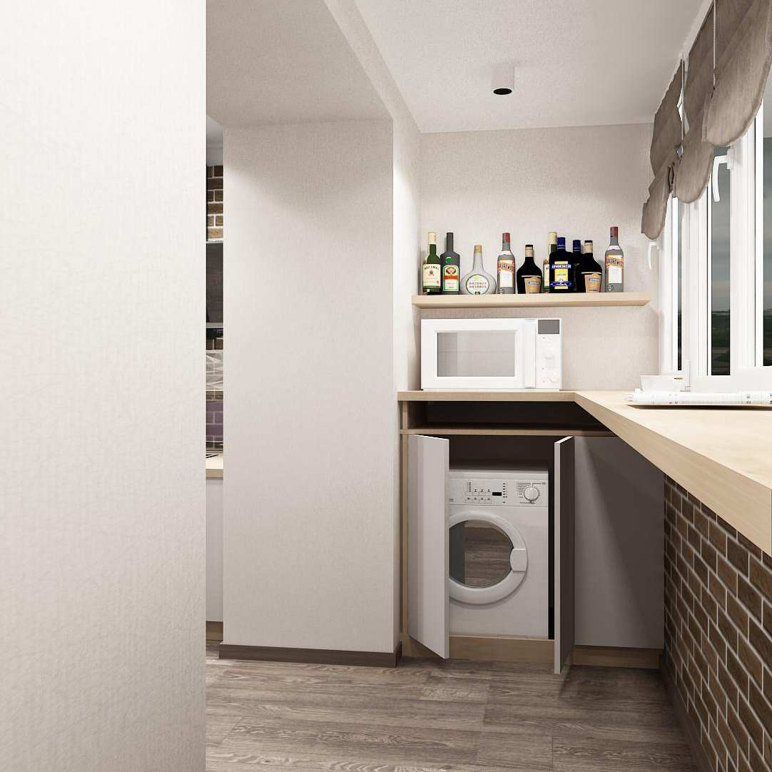 Гостиная, кухня, столовая с элементами LOFT