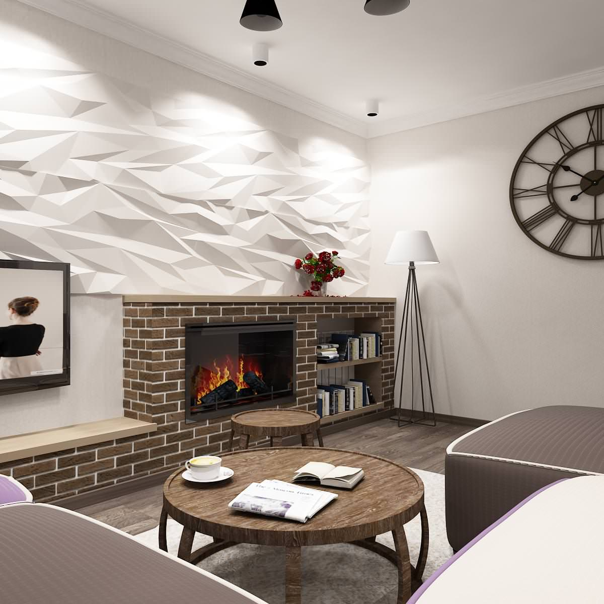 Гостиная, кухня, столовая с элементами LOFT
