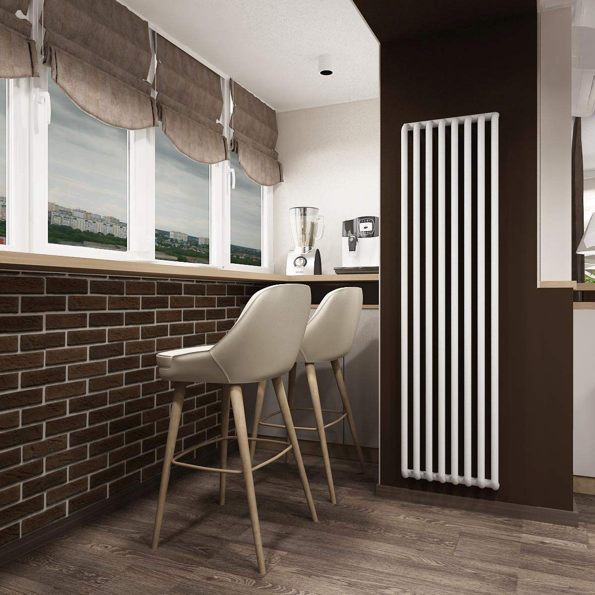 Гостиная, кухня, столовая с элементами LOFT