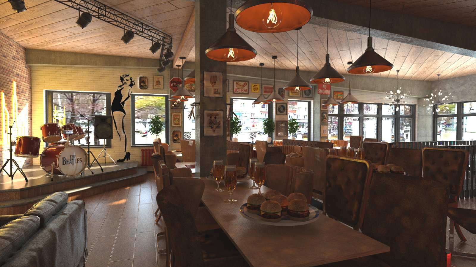 Grand Bar паб в лофт стиле