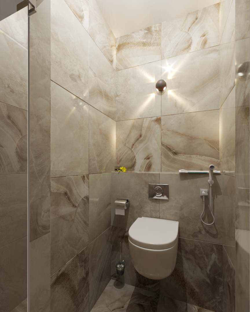 Санузел с керамогранитом от Imola Ceramica (варианты)