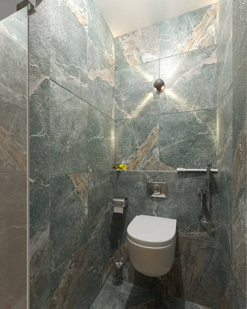Санузел с керамогранитом от Imola Ceramica (варианты)