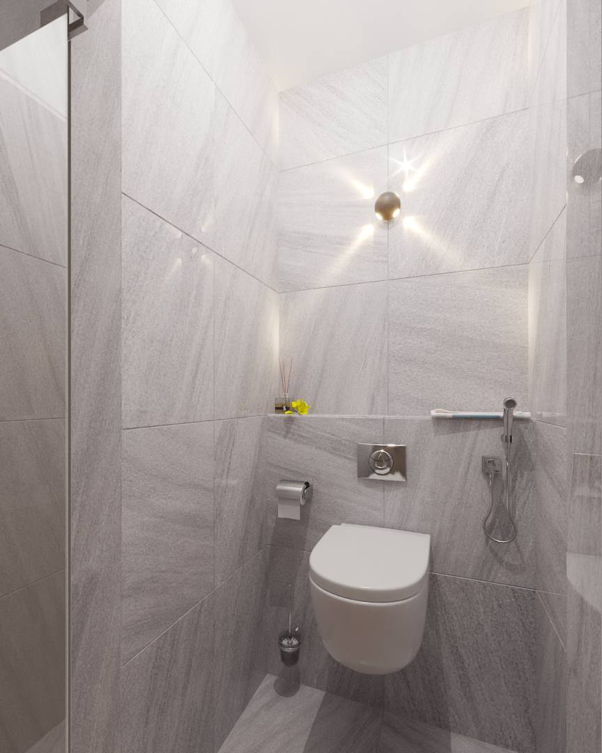 Санузел с керамогранитом от Imola Ceramica (варианты)