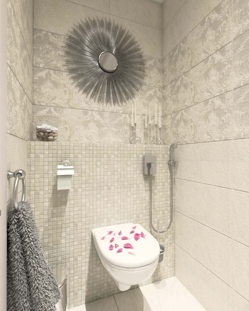 Совмещенный санузел с  керамогранитом от Kerama Marazzi