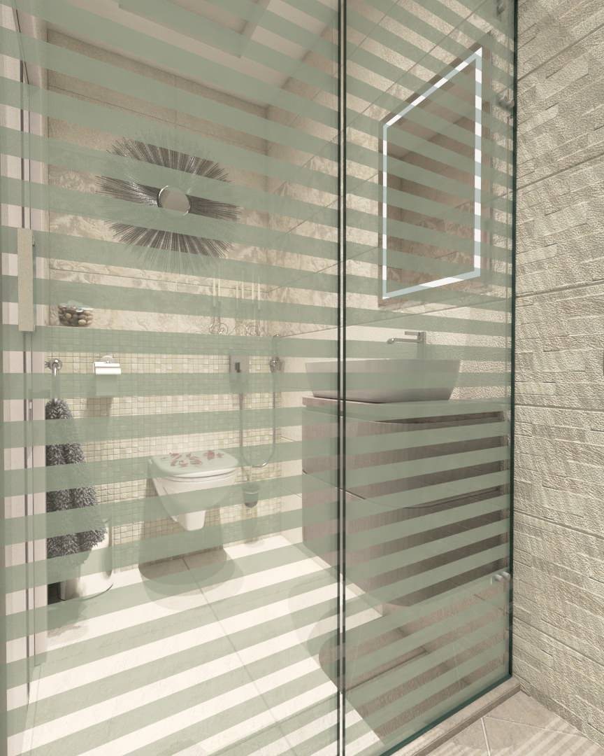 Совмещенный санузел с  керамогранитом от Kerama Marazzi
