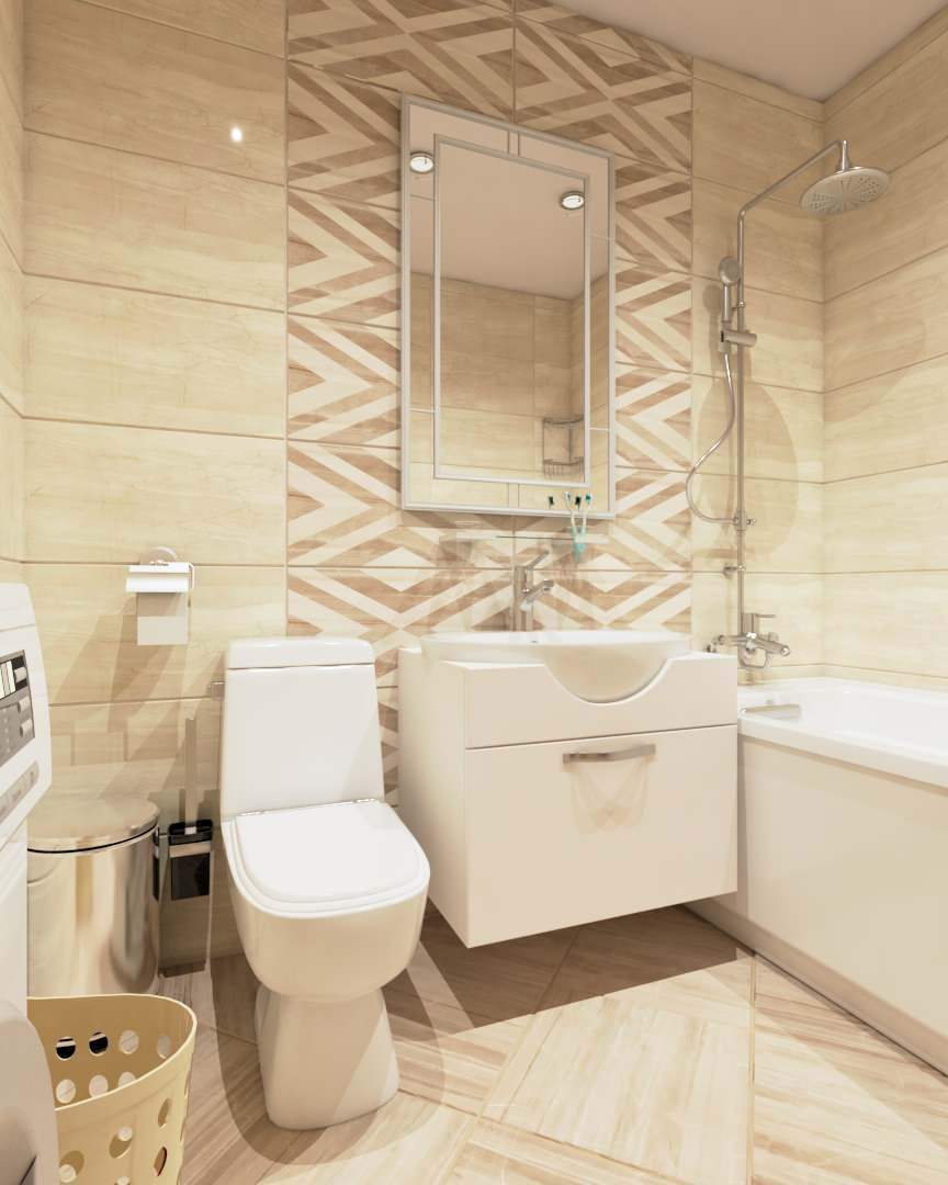 Совмещенный санузел с плиткой Savoy Golden Tile