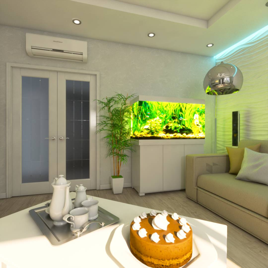 Современная гостиная с 3D панелями Artpole