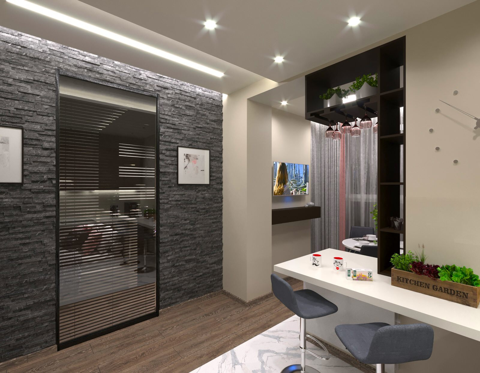 Дизайн-проект квартиры 40 м² ЖК «Ботанический Сад Life»
