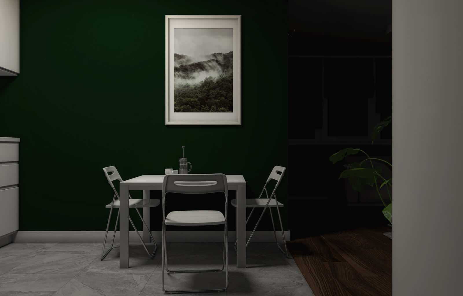Обложка проекта: Визуализация интерьера. Green flat