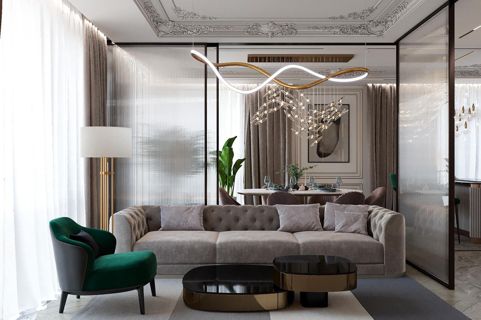 Интерьер квартиры ЖК "КУТУЗОВСКИЙLIFE" 105м2 г. Москва