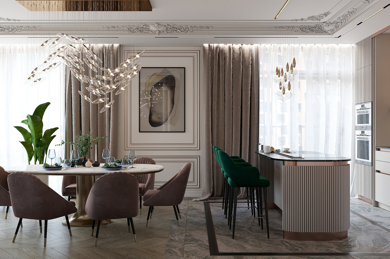 Интерьер квартиры ЖК "КУТУЗОВСКИЙLIFE" 105м2 г. Москва