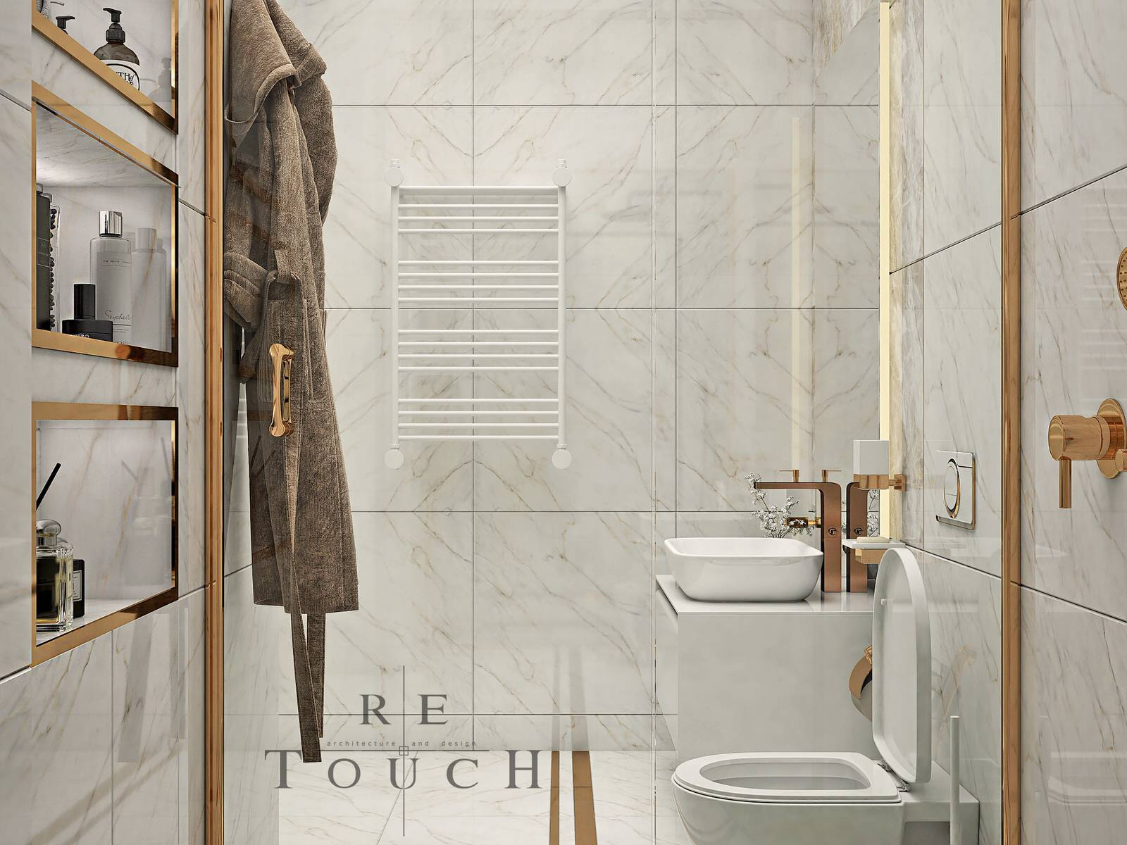 Bathroom Project : white and gold