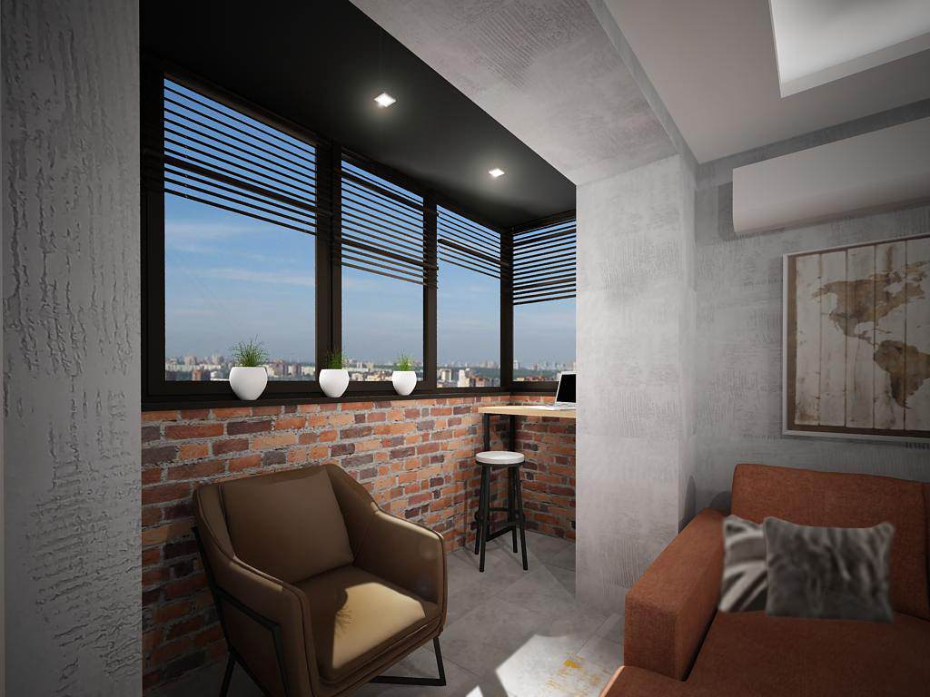 Квартира в стиле Loft Кухня-гостиная