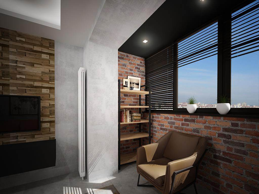 Квартира в стиле Loft Кухня-гостиная