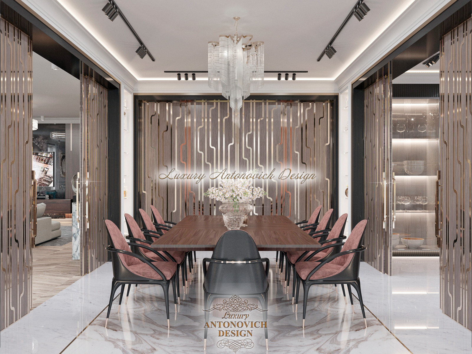 Дизайн роскошной кухни-столовой от студии Luxury Antonovich Design