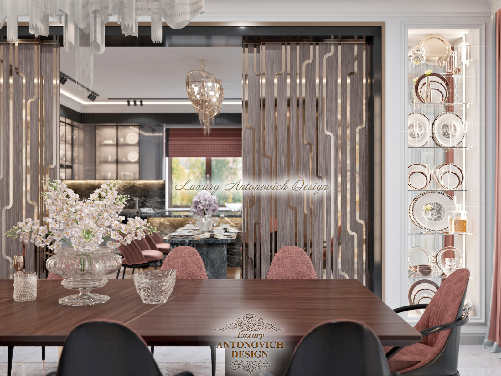 Дизайн роскошной кухни-столовой от студии Luxury Antonovich Design