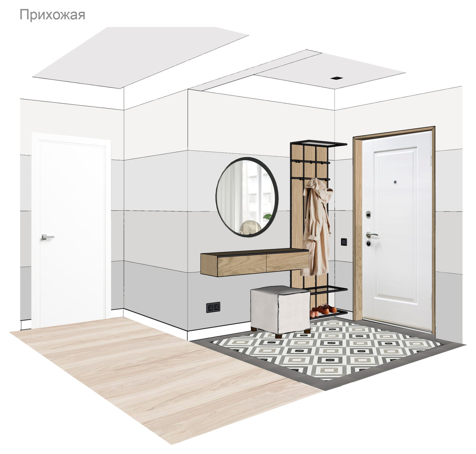 Интерьер трёхкомнатной квартиры 75