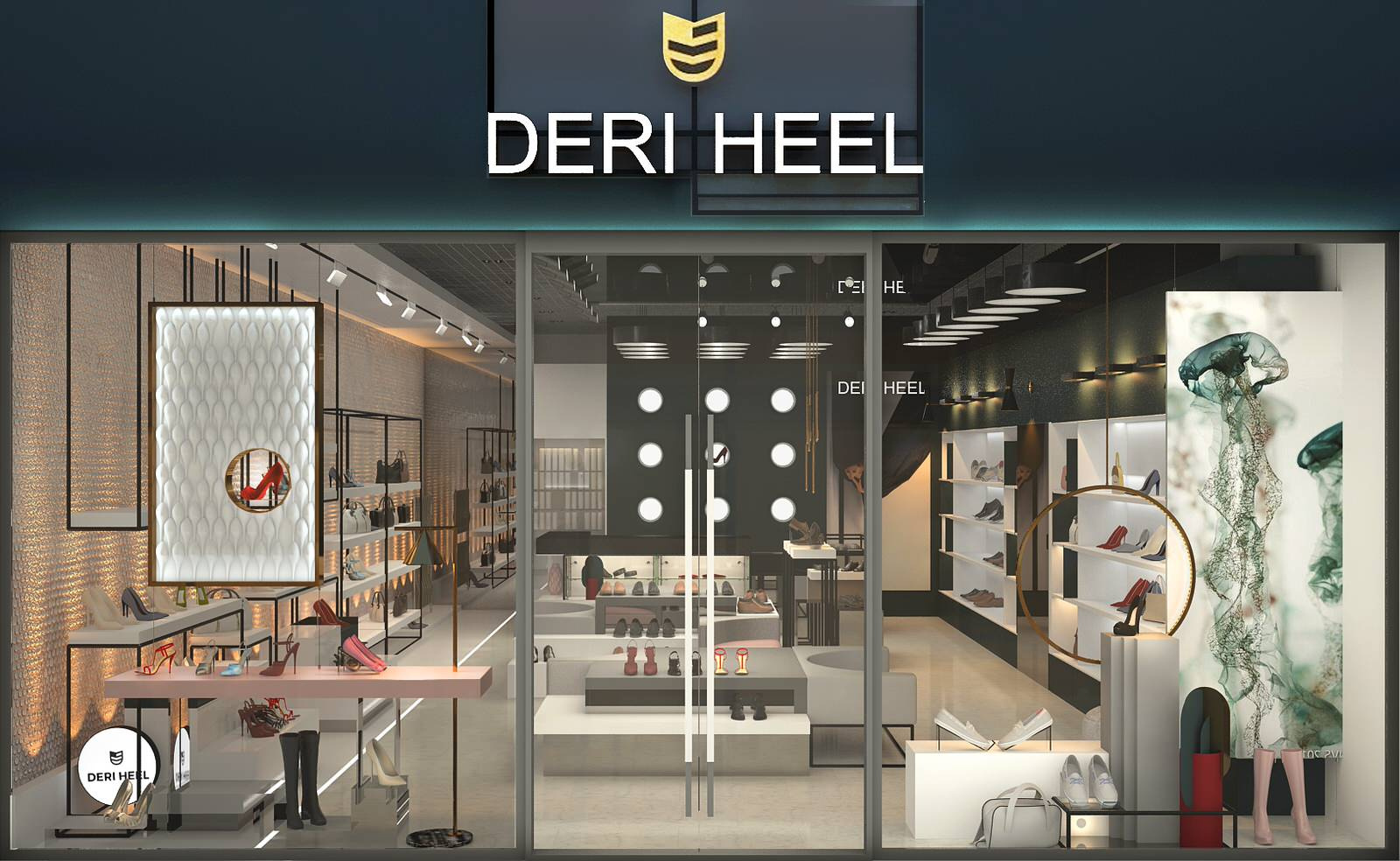 Дизайн интерьера магазина брендовой обуви DERI HEEL