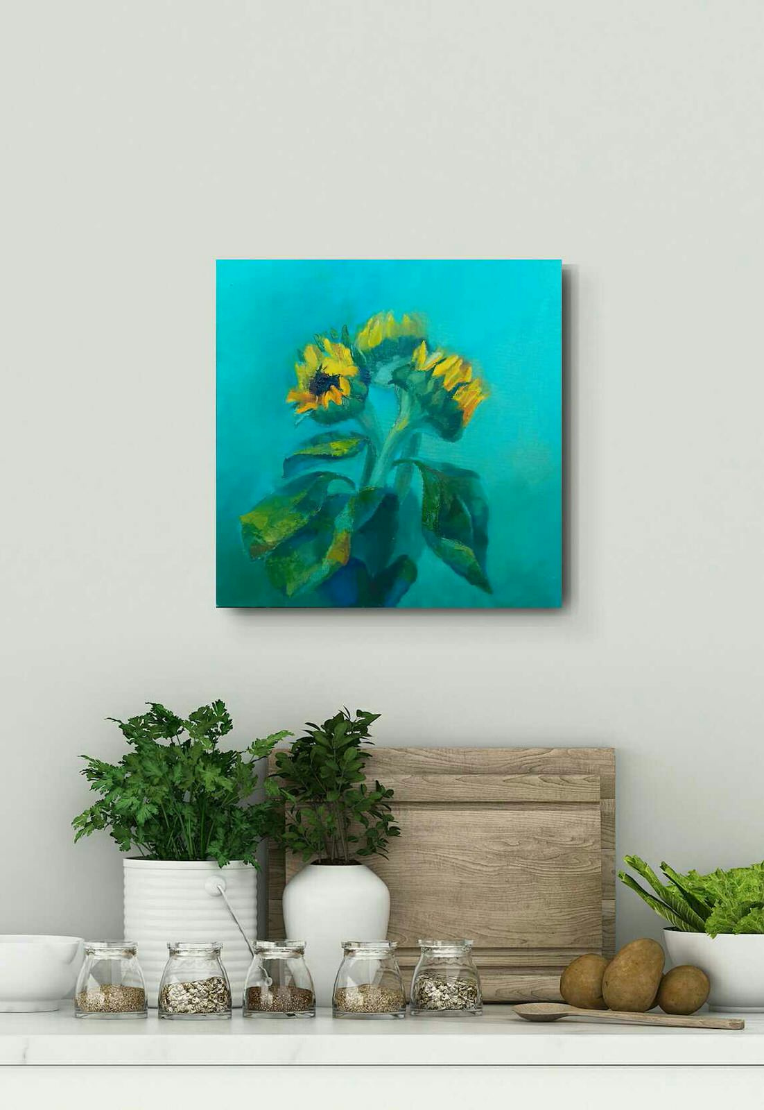 "Подсолнухи", 40*40. Холст, масло.