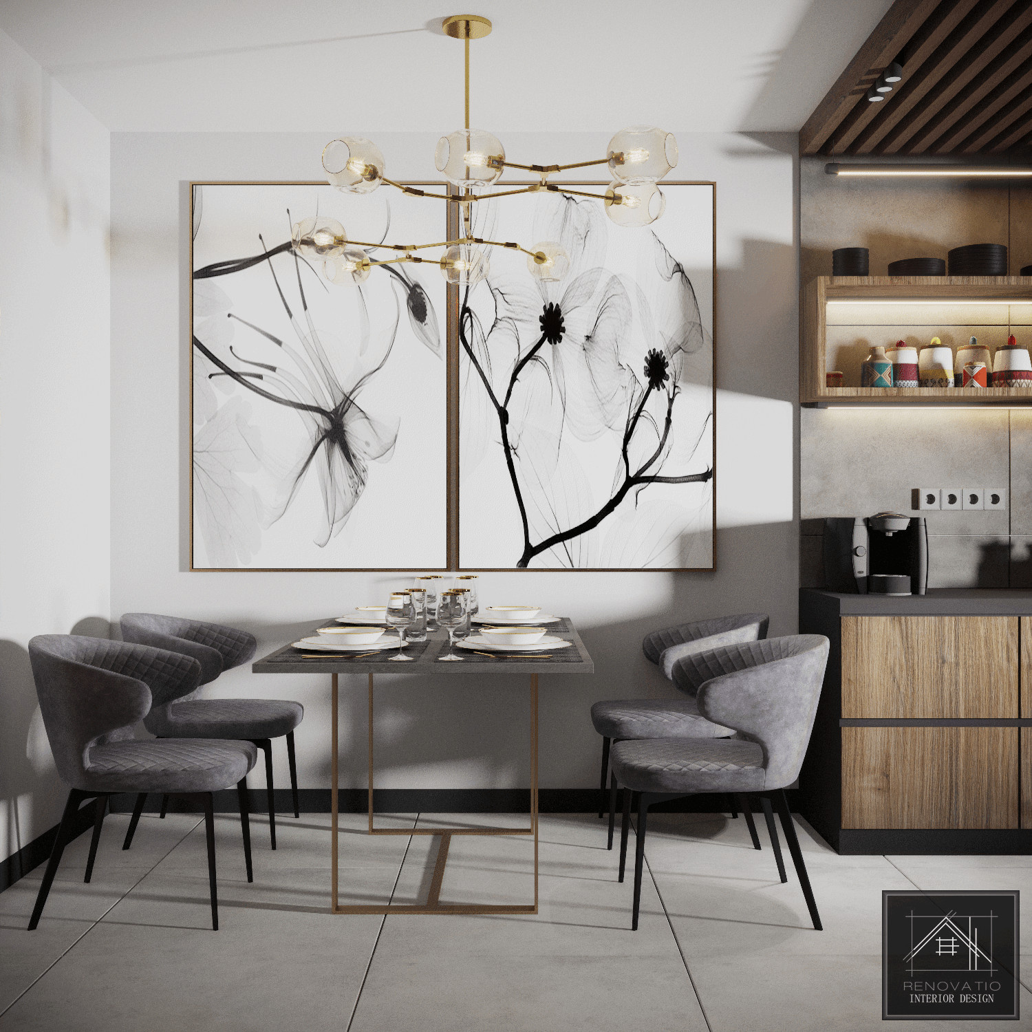 Кухня в современном стиле с элементами LOFT