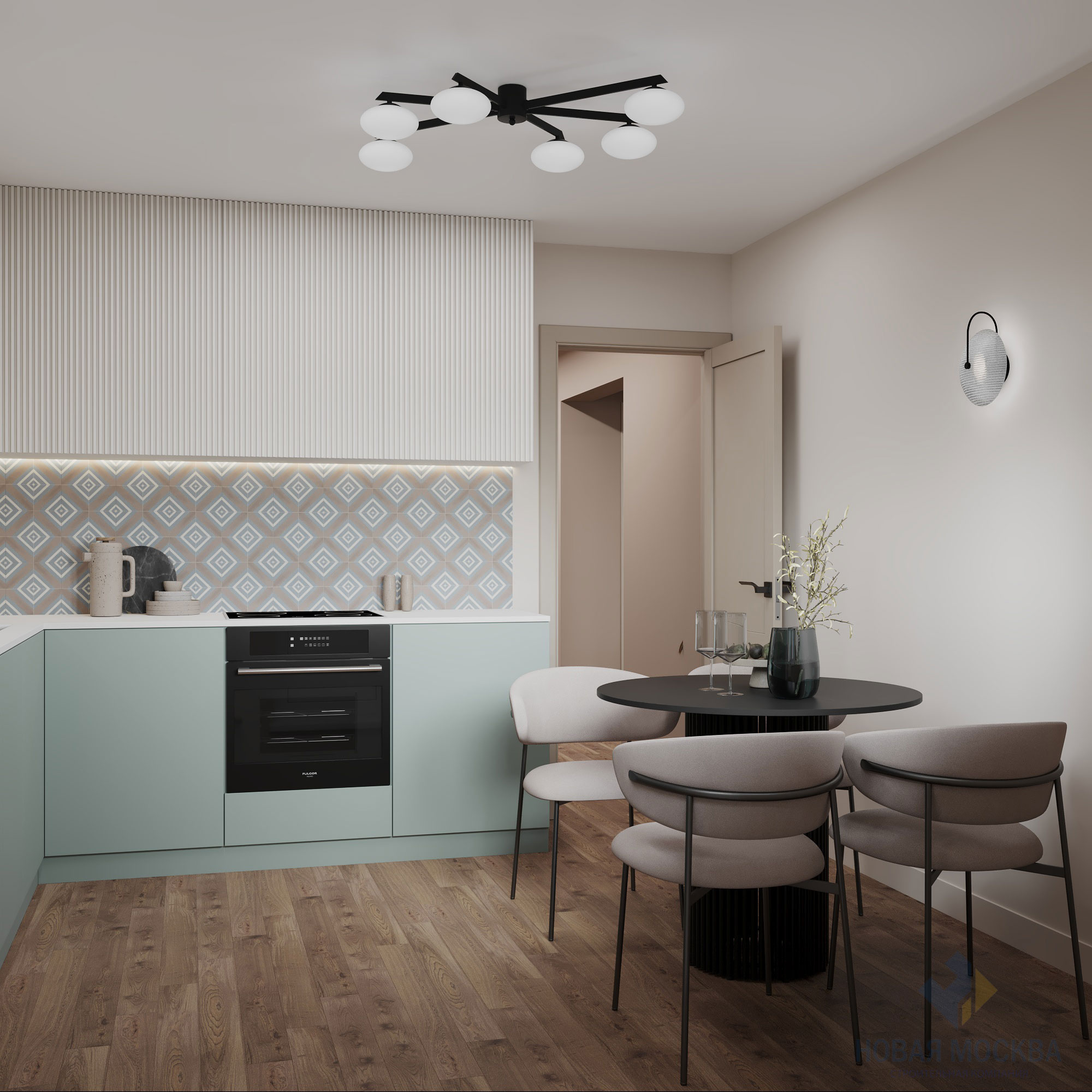 Дизайн трехкомнатной квартиры 74 кв.м