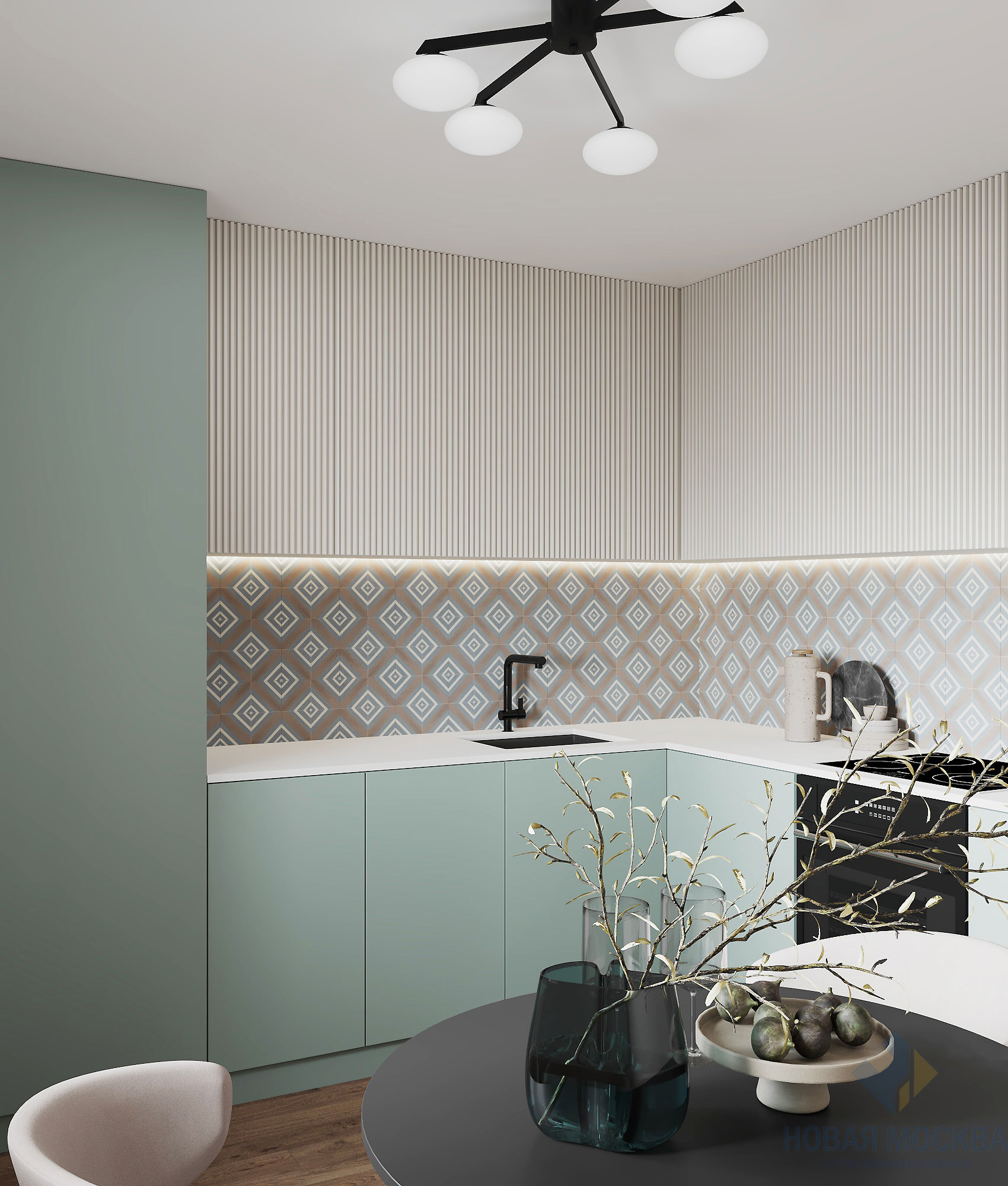 Дизайн трехкомнатной квартиры 74 кв.м