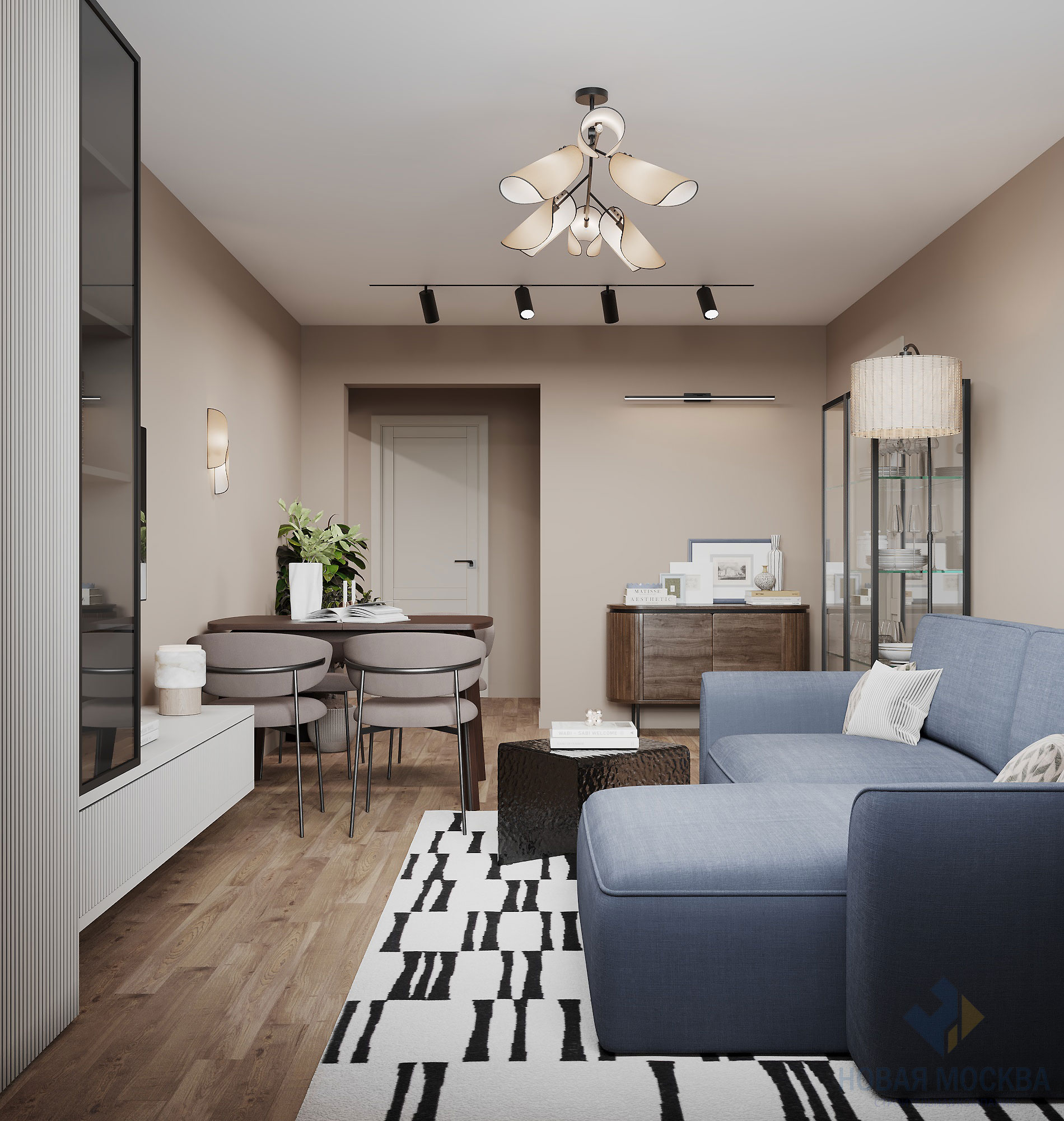 Дизайн трехкомнатной квартиры 74 кв.м