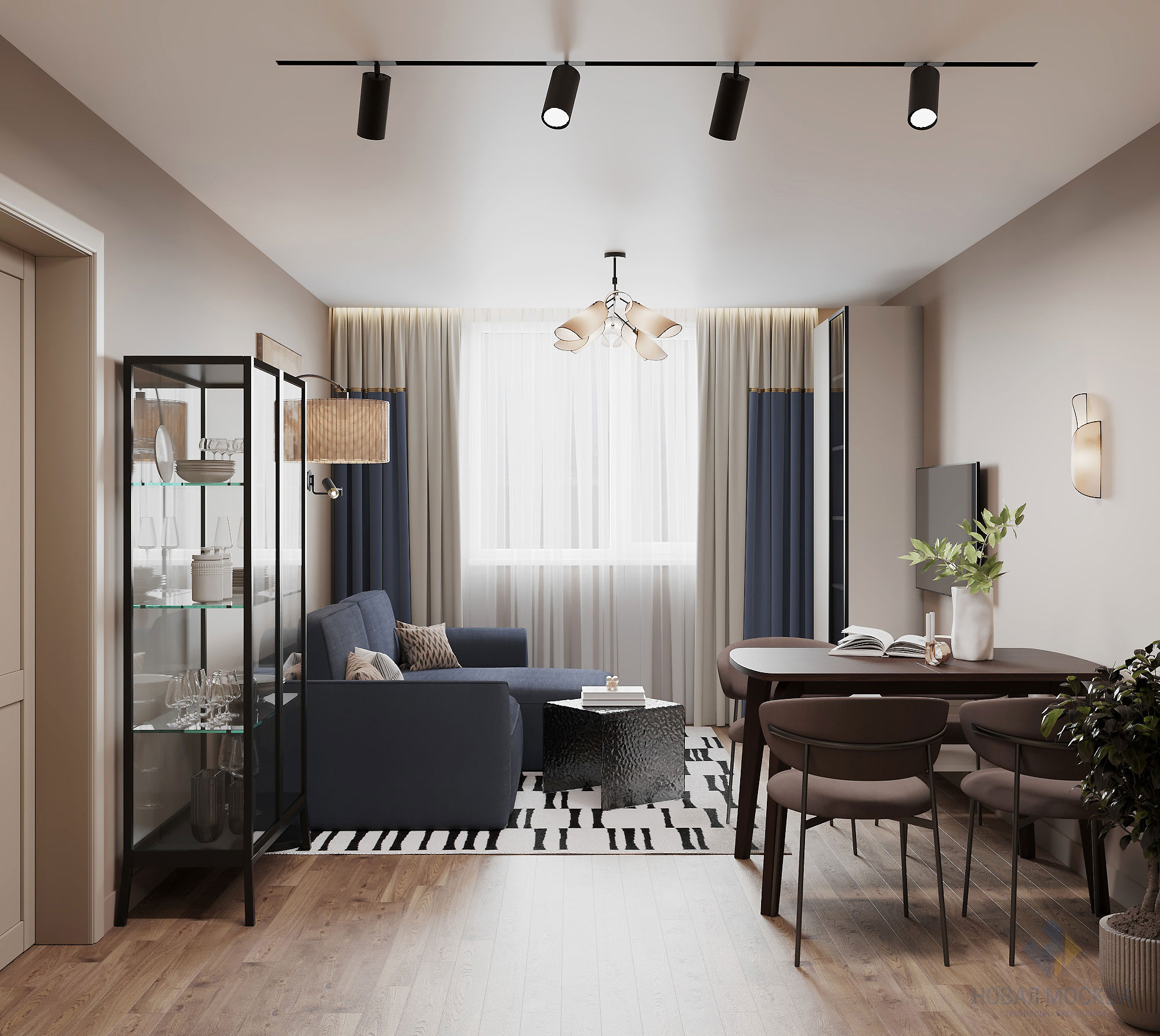 Дизайн трехкомнатной квартиры 74 кв.м