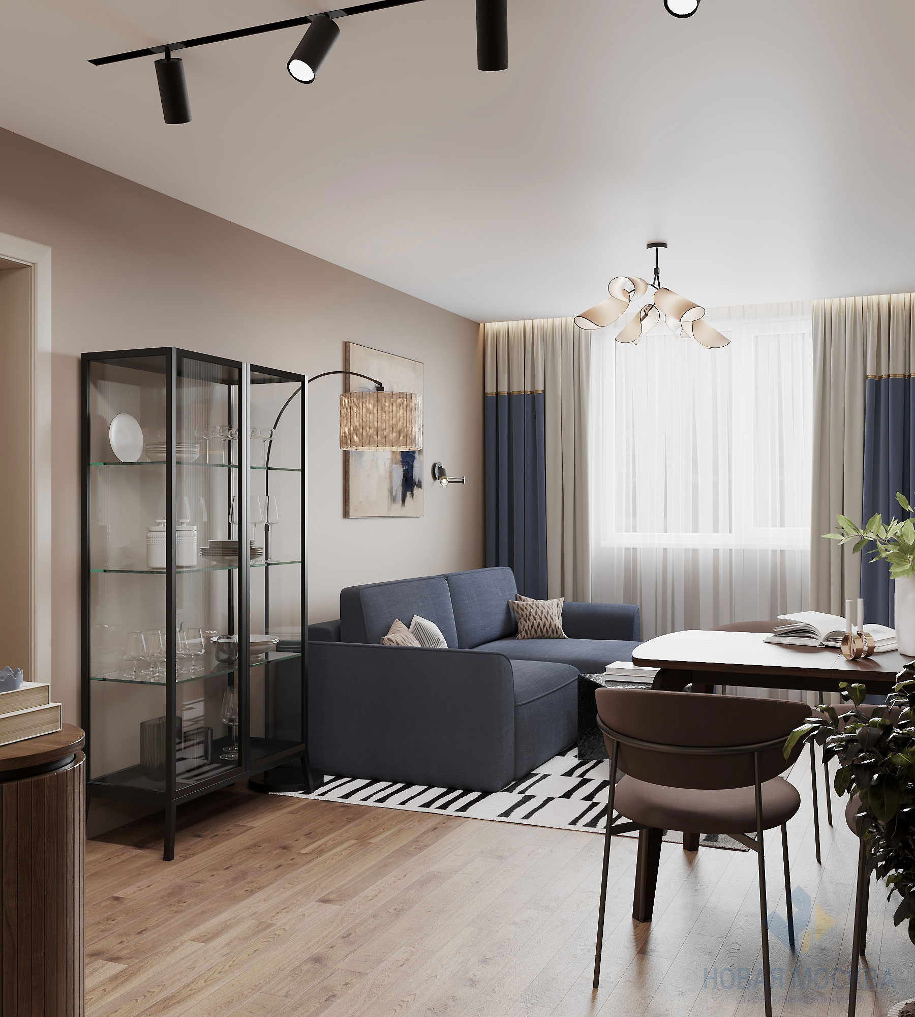 Дизайн трехкомнатной квартиры 74 кв.м