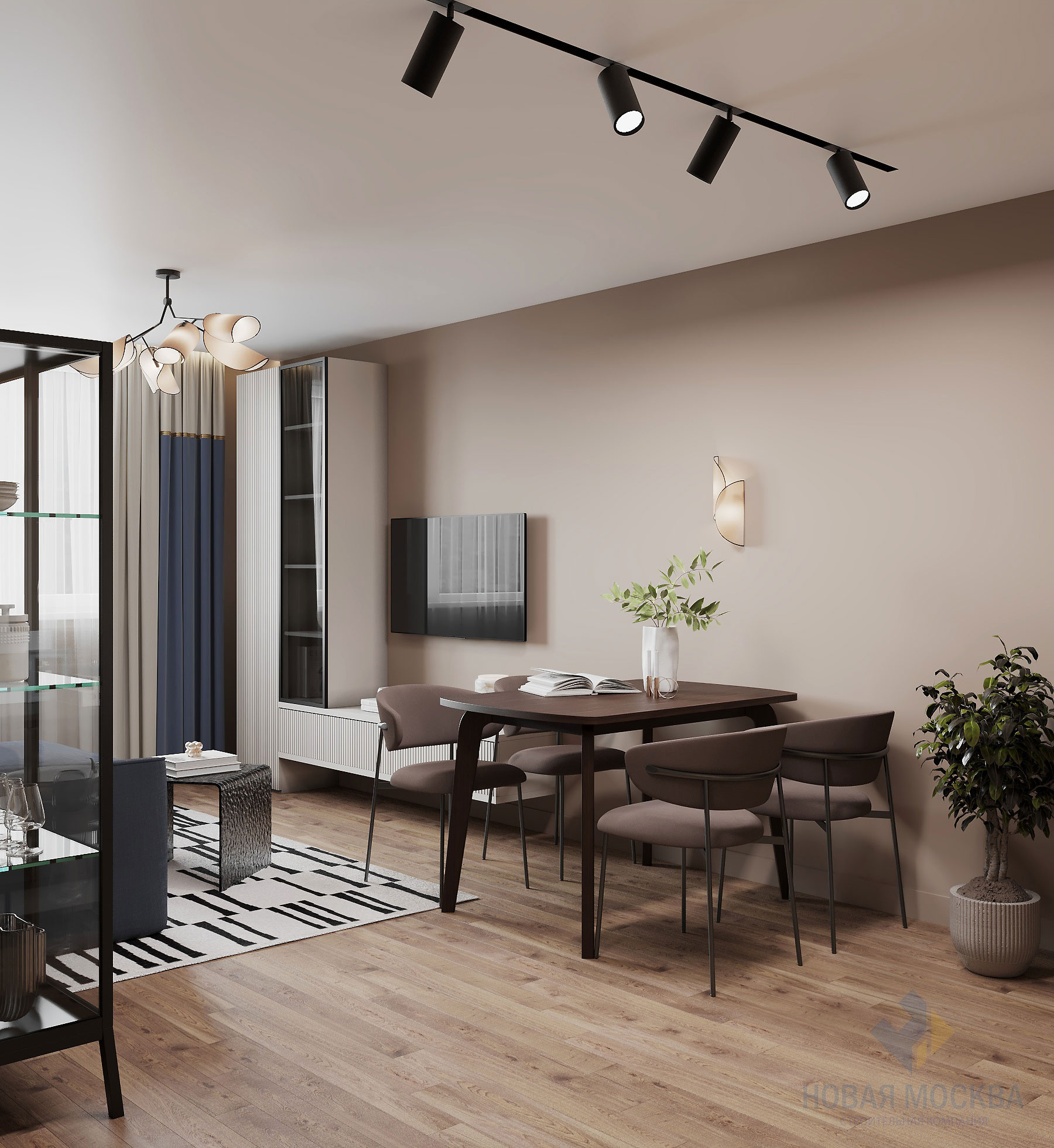 Дизайн трехкомнатной квартиры 74 кв.м