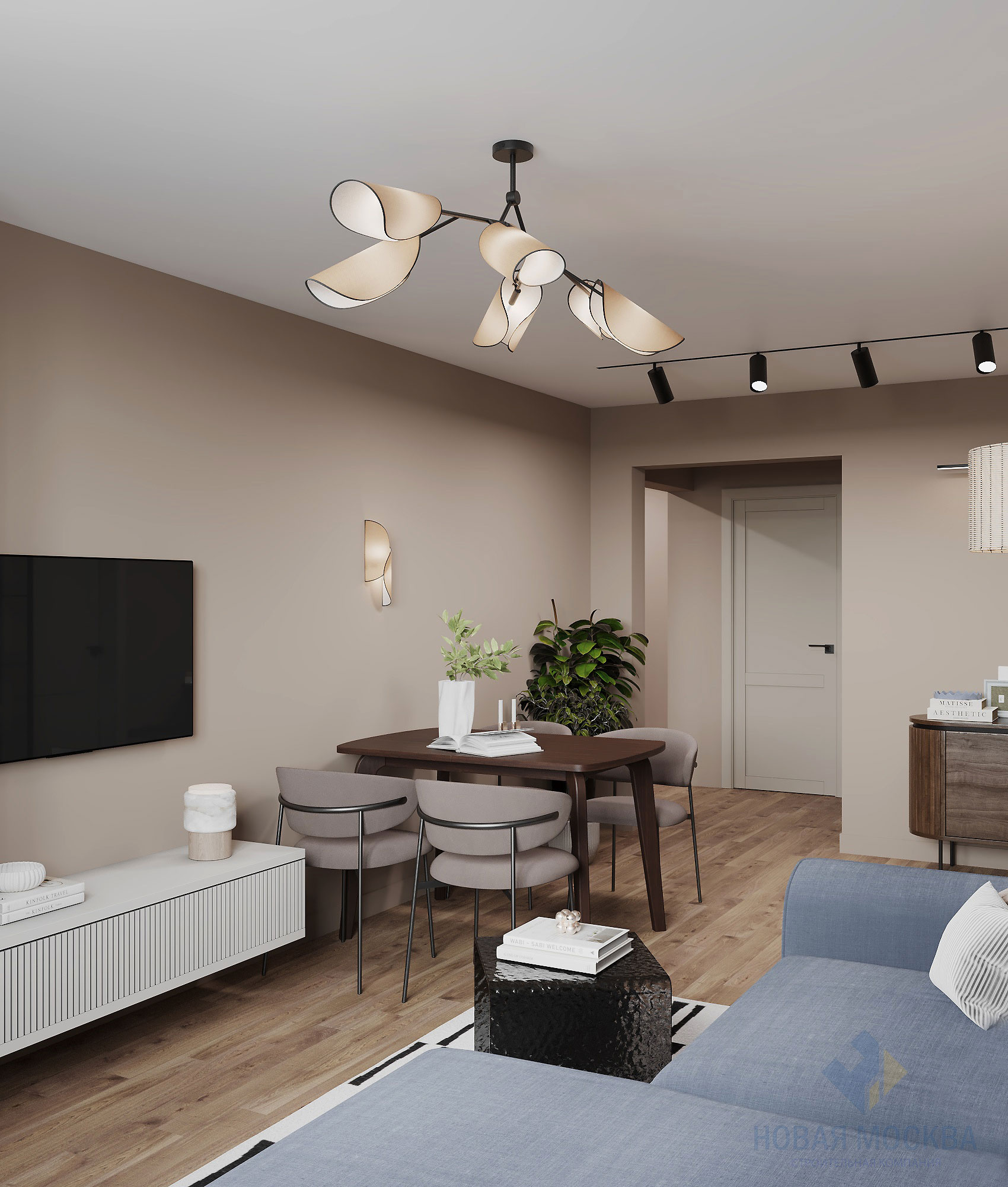 Дизайн трехкомнатной квартиры 74 кв.м