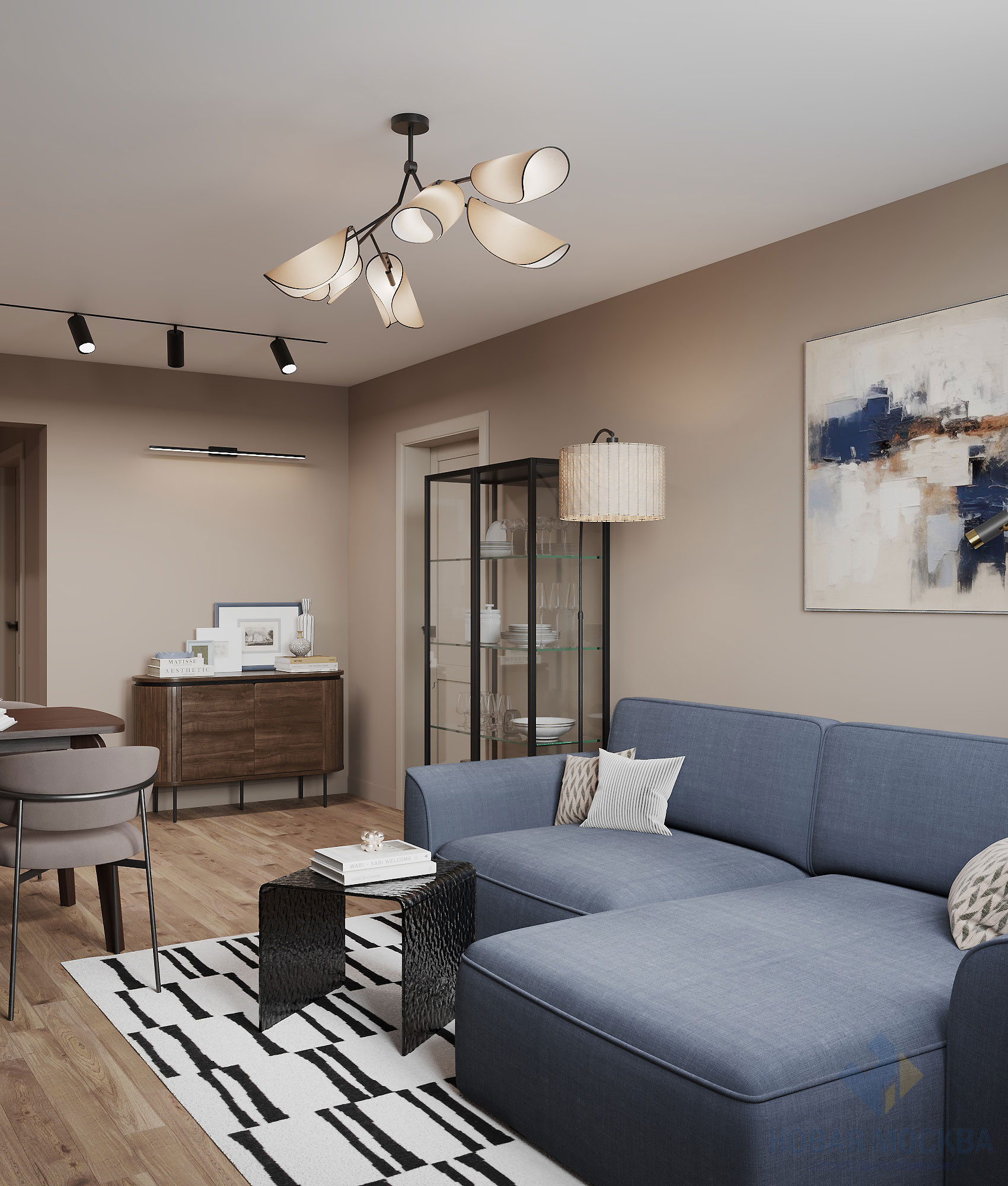 Дизайн трехкомнатной квартиры 74 кв.м