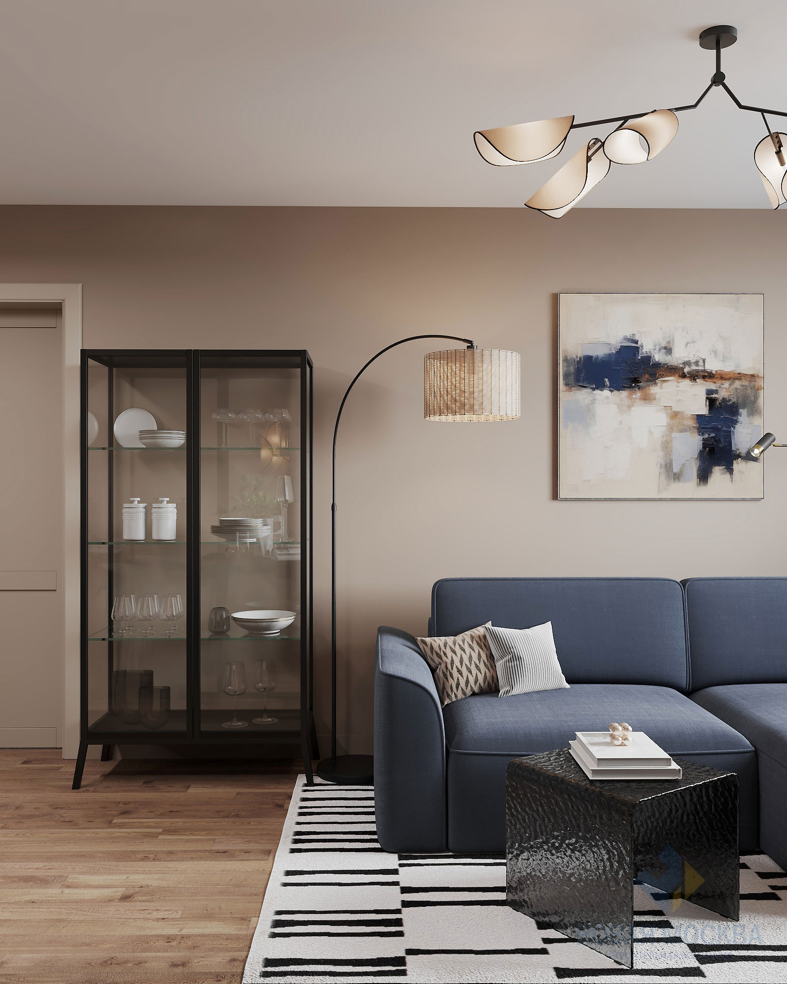 Дизайн трехкомнатной квартиры 74 кв.м