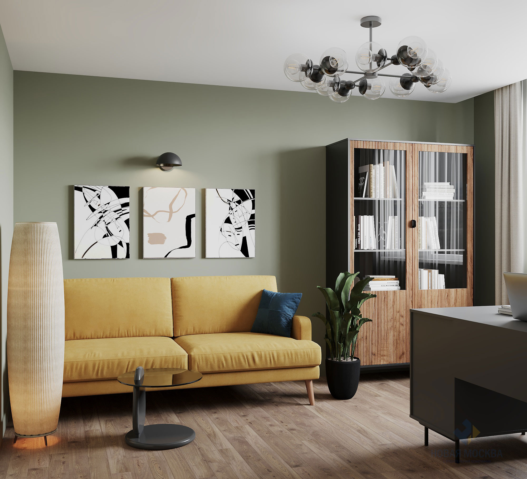 Дизайн трехкомнатной квартиры 74 кв.м