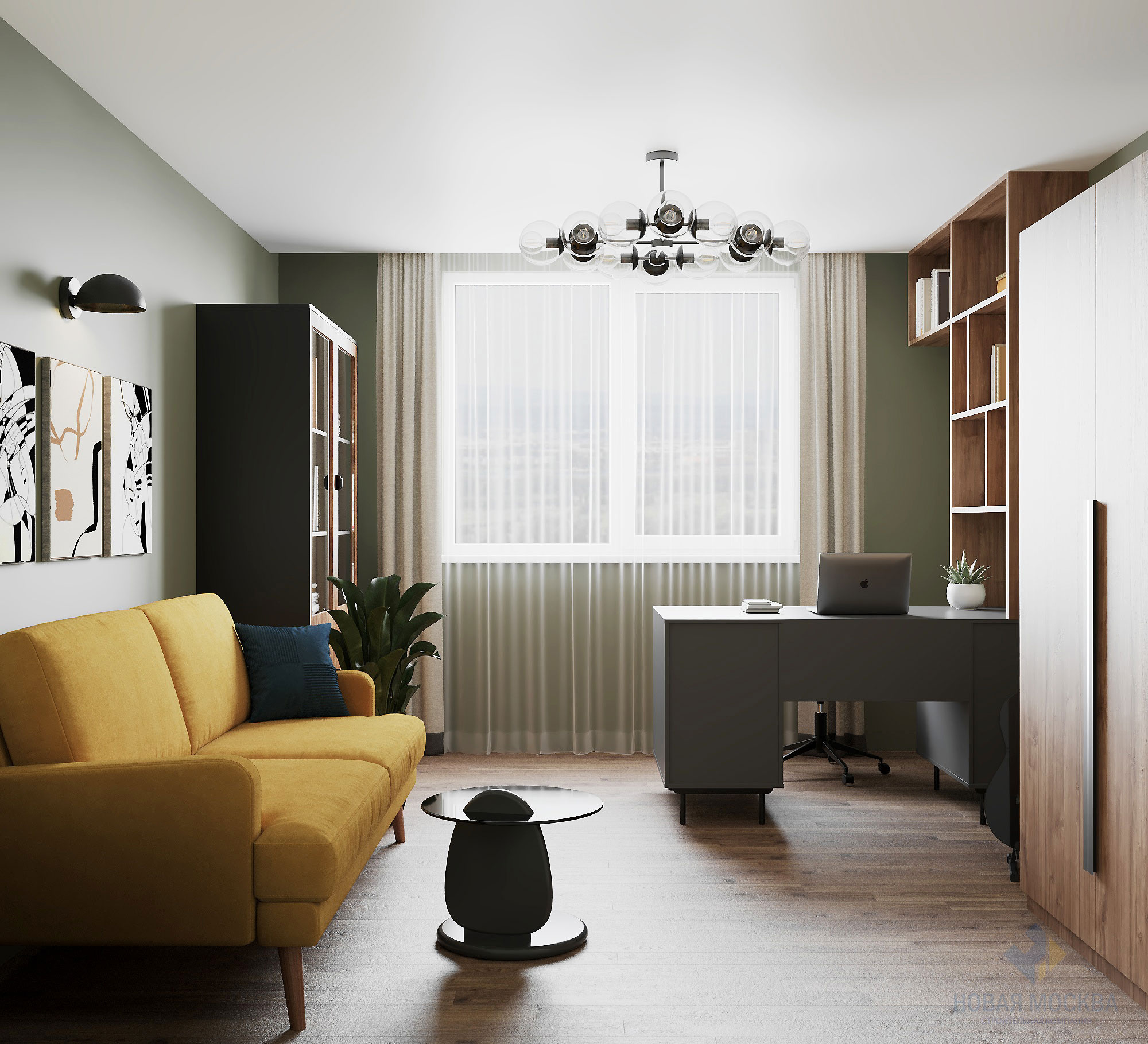 Дизайн трехкомнатной квартиры 74 кв.м