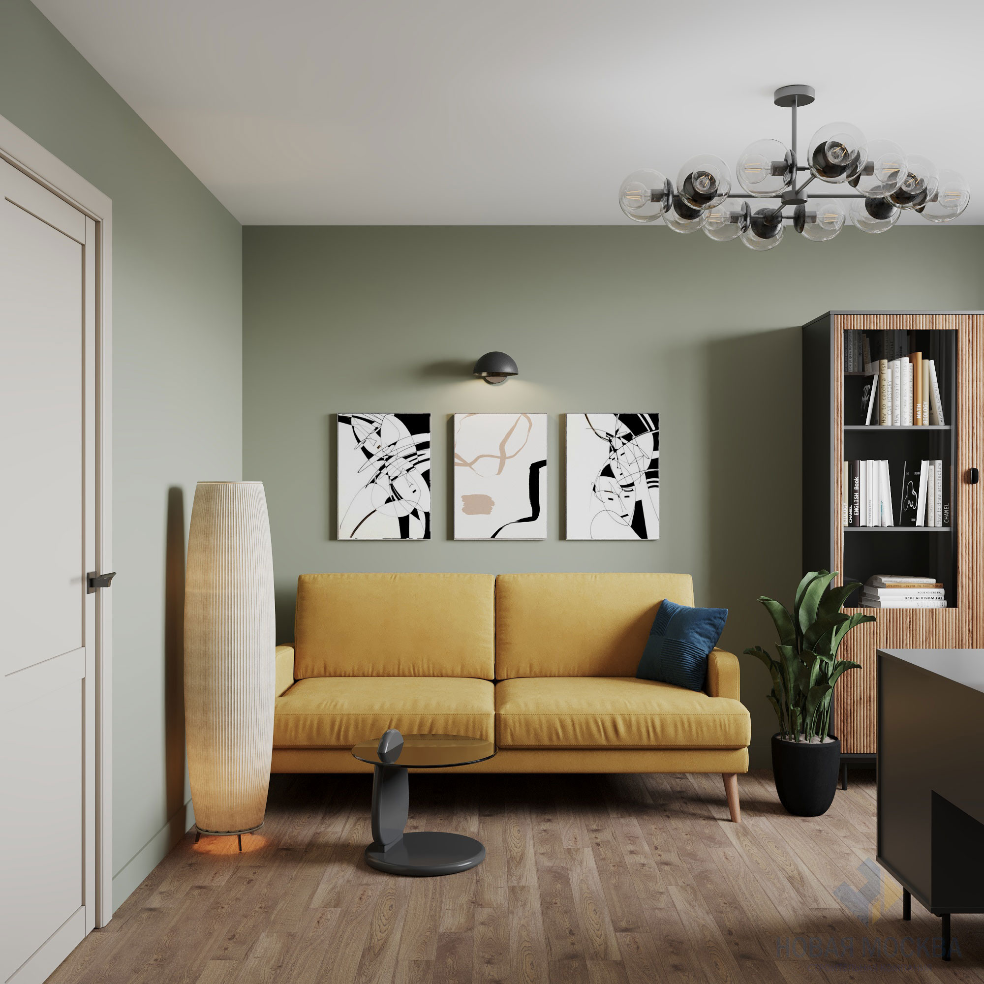 Дизайн трехкомнатной квартиры 74 кв.м